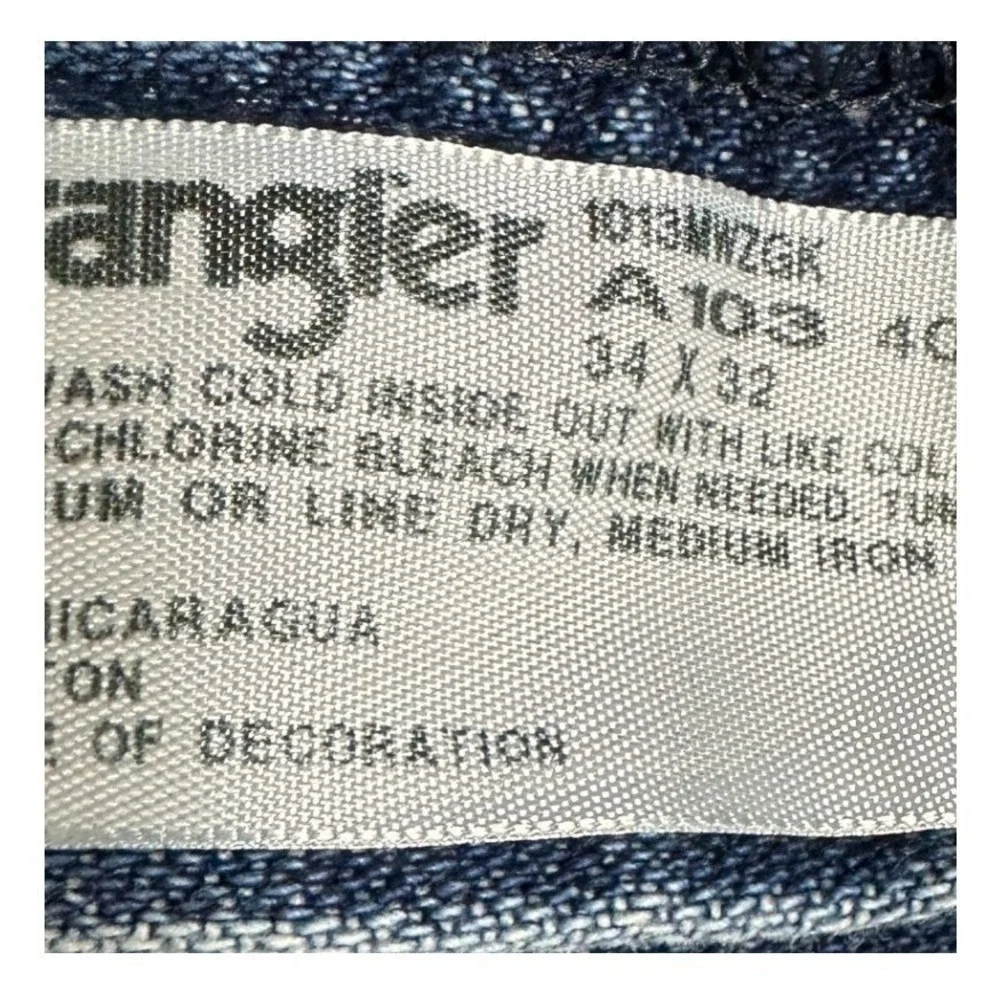 Wrangler Jeans Mens 34X32 Blue Cowboy Cut Relaxed Fit Western 5-Pocket Denim